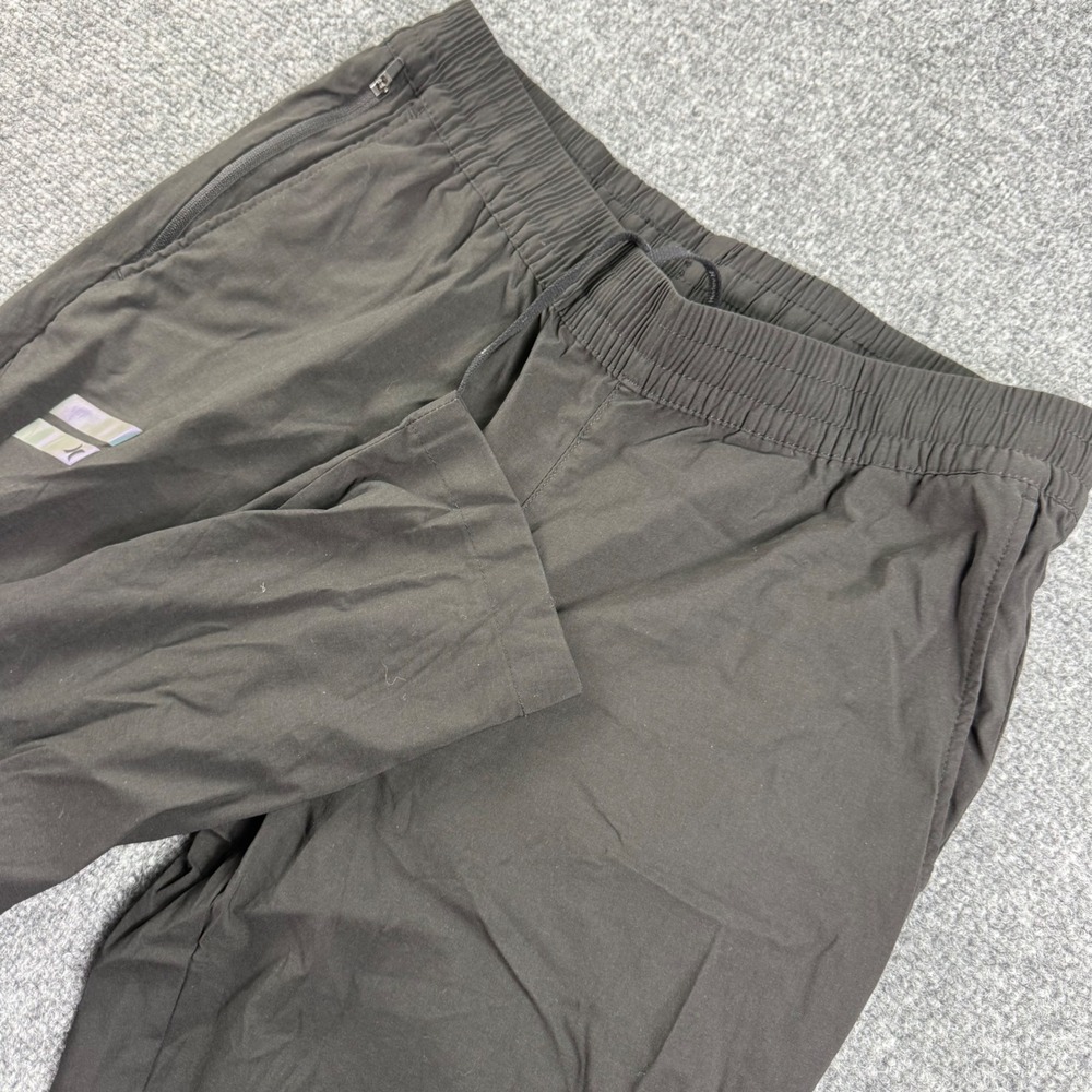 Hurley Pants Medium Black Elastic Waist Drawstring Nylon Spandex Mens